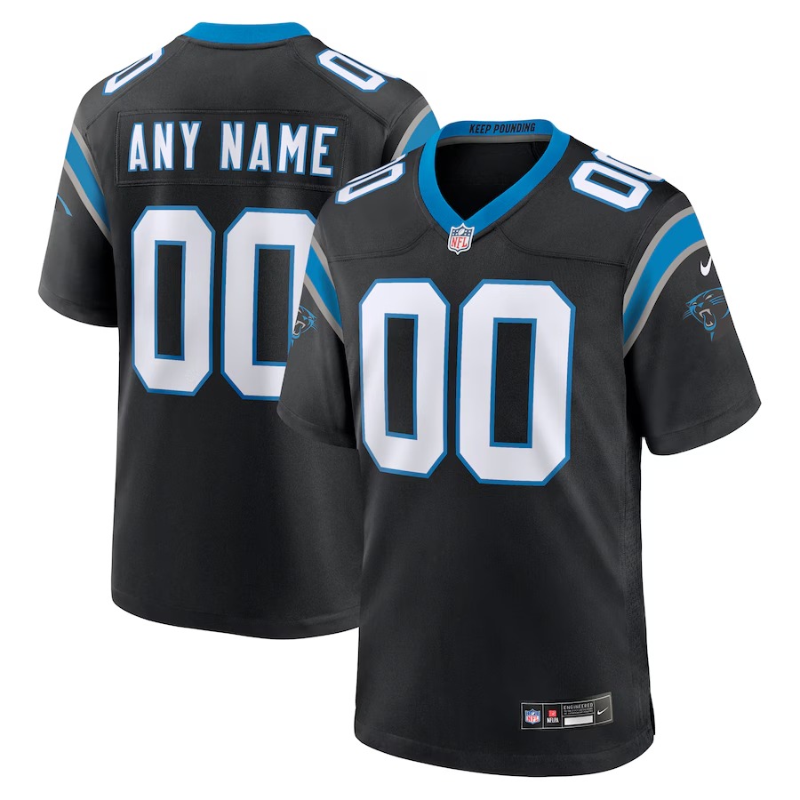Men's Carolina Panthers Nike Black Custom Game Jersey - Ujersey Shop