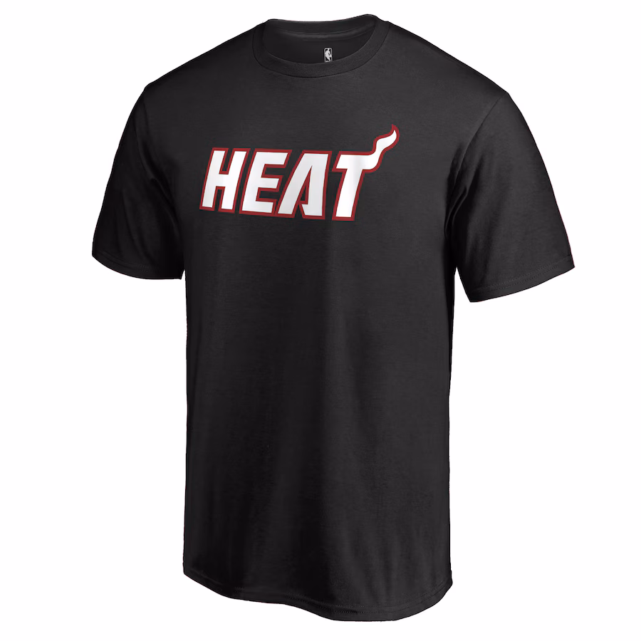 Men's Miami Heat Black Primary Wordmark T-Shirt - Ujersey Shop