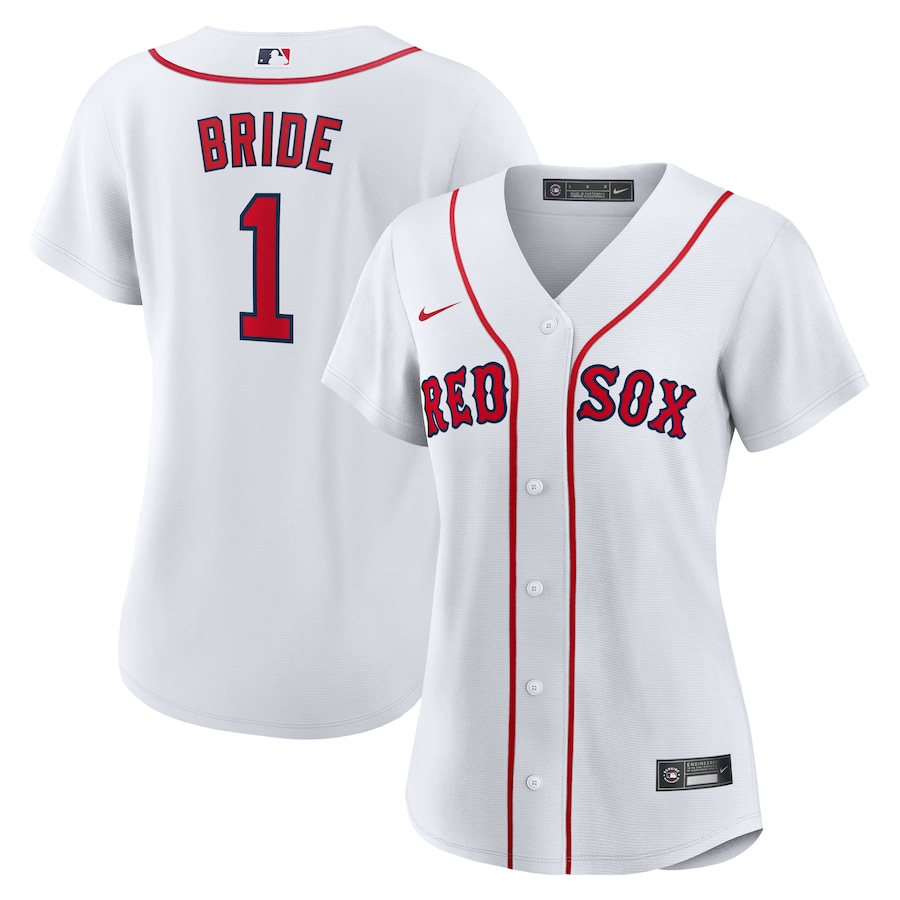 Women's Boston Red Sox Nike White #1 Bride Home Replica Jersey - Ujersey Shop