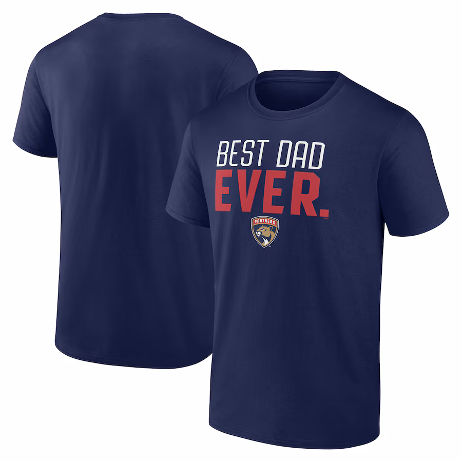 Men's Florida Panthers Navy Best Dad Ever T-Shirt - Ujersey Shop