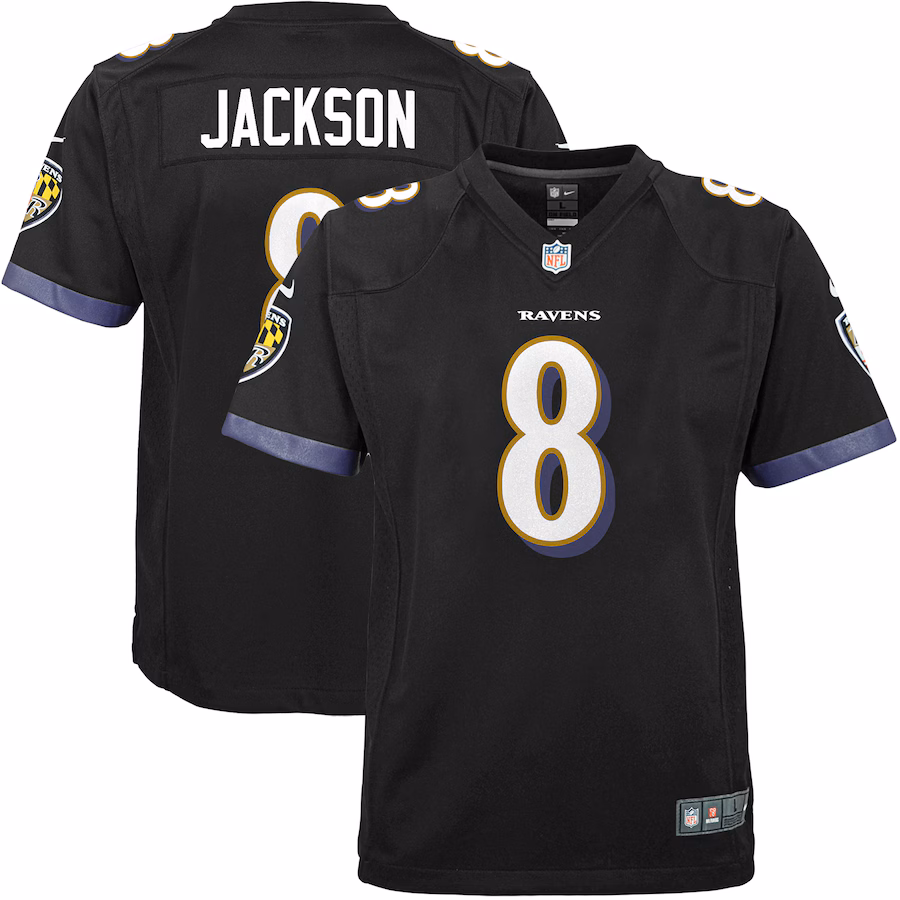 Youth Baltimore Ravens Lamar Jackson Nike Black Game Jersey - Ujersey Shop