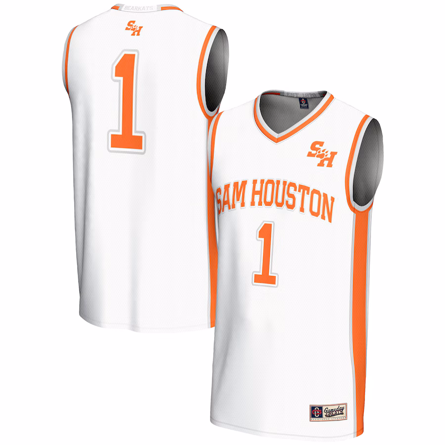 Youth GameDay Greats  White #1 Sam Houston State Bearkats Lightweight Replica Basketball Jersey - Ujersey Shop