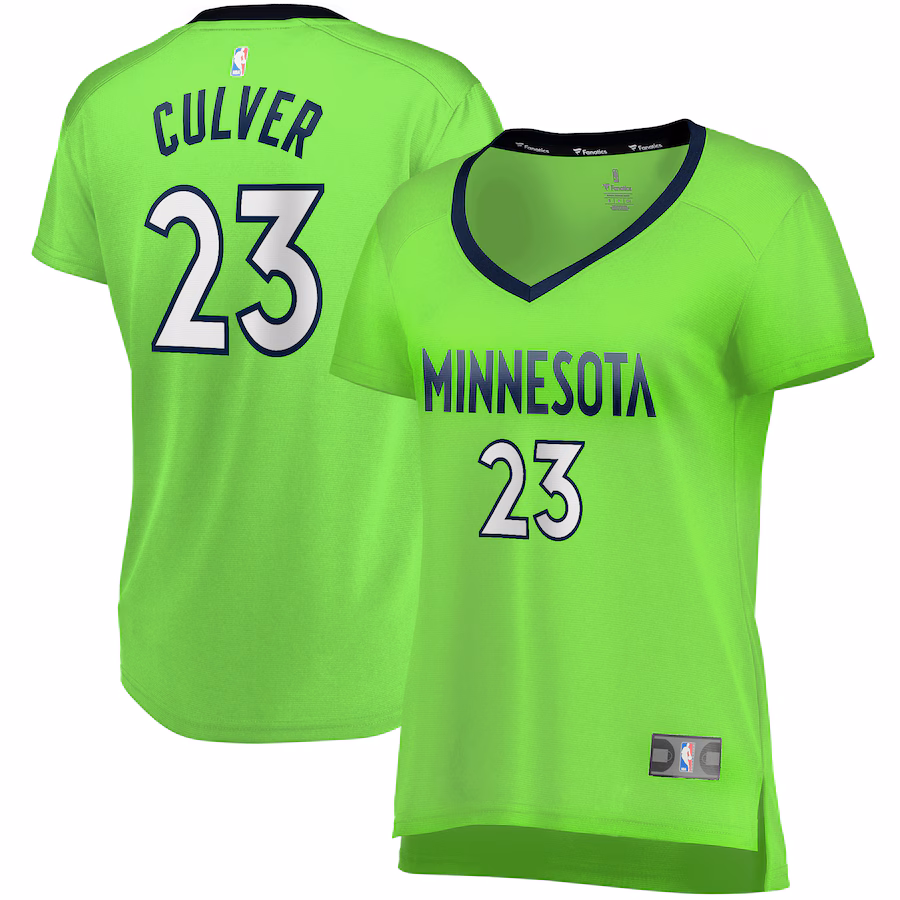Women's Minnesota Timberwolves Jarrett Culver Fanatics Green Fast Break Replica Jersey - Statement Edition - Ujersey Shop