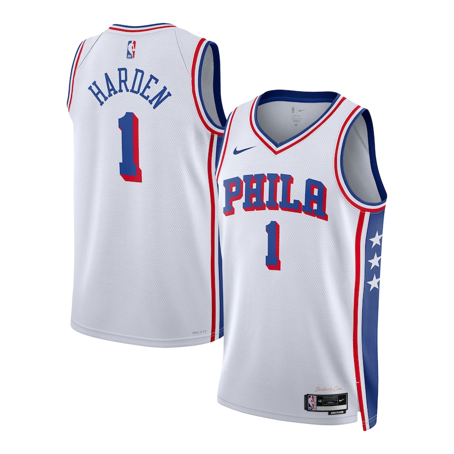 Unisex Philadelphia 76ers James Harden Nike White Swingman Jersey - Association Edition - Ujersey Shop