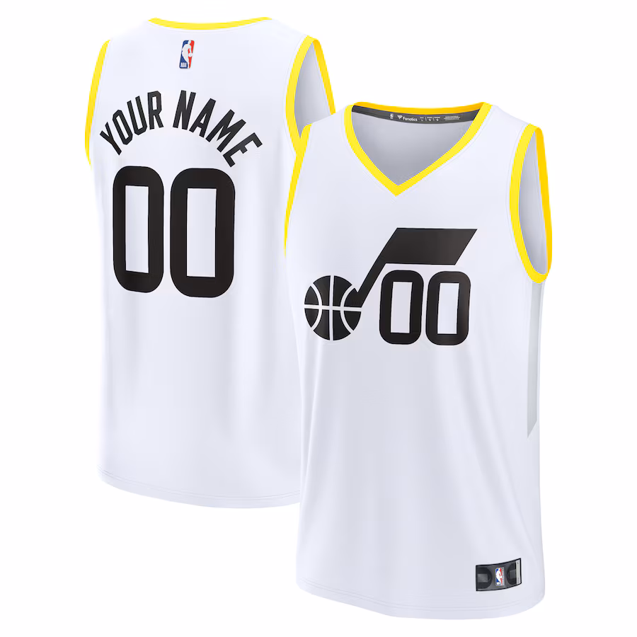 Men's Utah Jazz Fanatics White Fast Break Custom Replica Jersey - Association Edition - Ujersey Shop