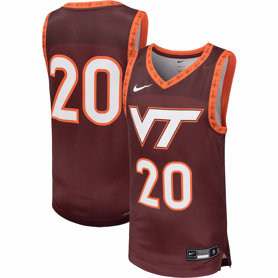 Youth Nike #20 Maroon Virginia Tech Hokies Team Replica Basketball Jersey - Ujersey Shop