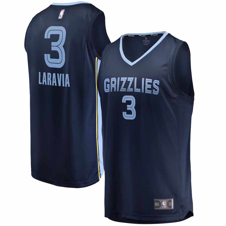 Men's Memphis Grizzlies Jake LaRavia Fanatics Navy Fast Break Replica Player Jersey - Icon Edition - Ujersey Shop