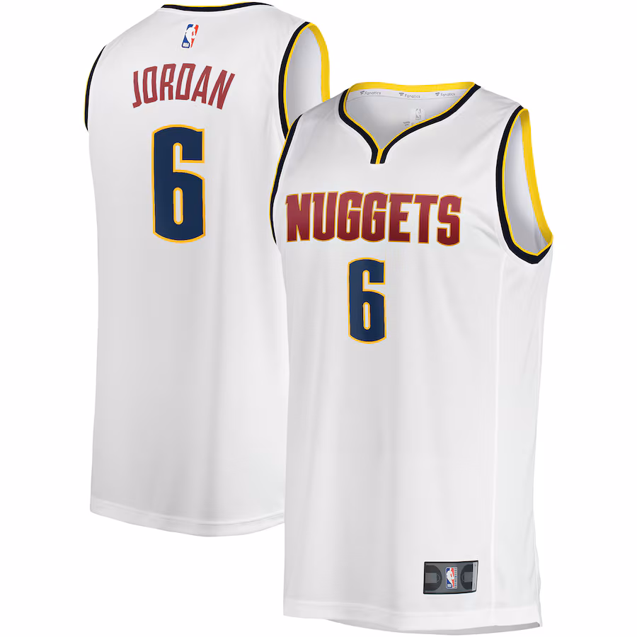 Men's Denver Nuggets DeAndre Jordan Fanatics White Fast Break Player Jersey - Association Edition - Ujersey Shop