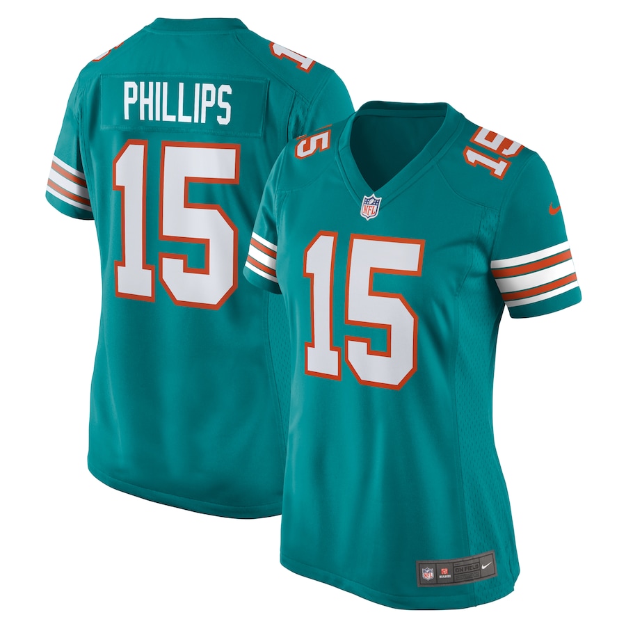 Women's Miami Dolphins Jaelan Phillips Nike Aqua Alternate Game Jersey - Ujersey Shop