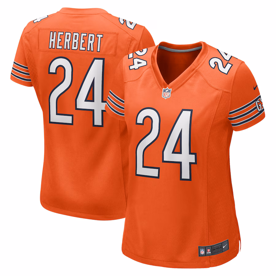 Women's Chicago Bears Khalil Herbert Nike Orange Alternate Game Player Jersey - Ujersey Shop