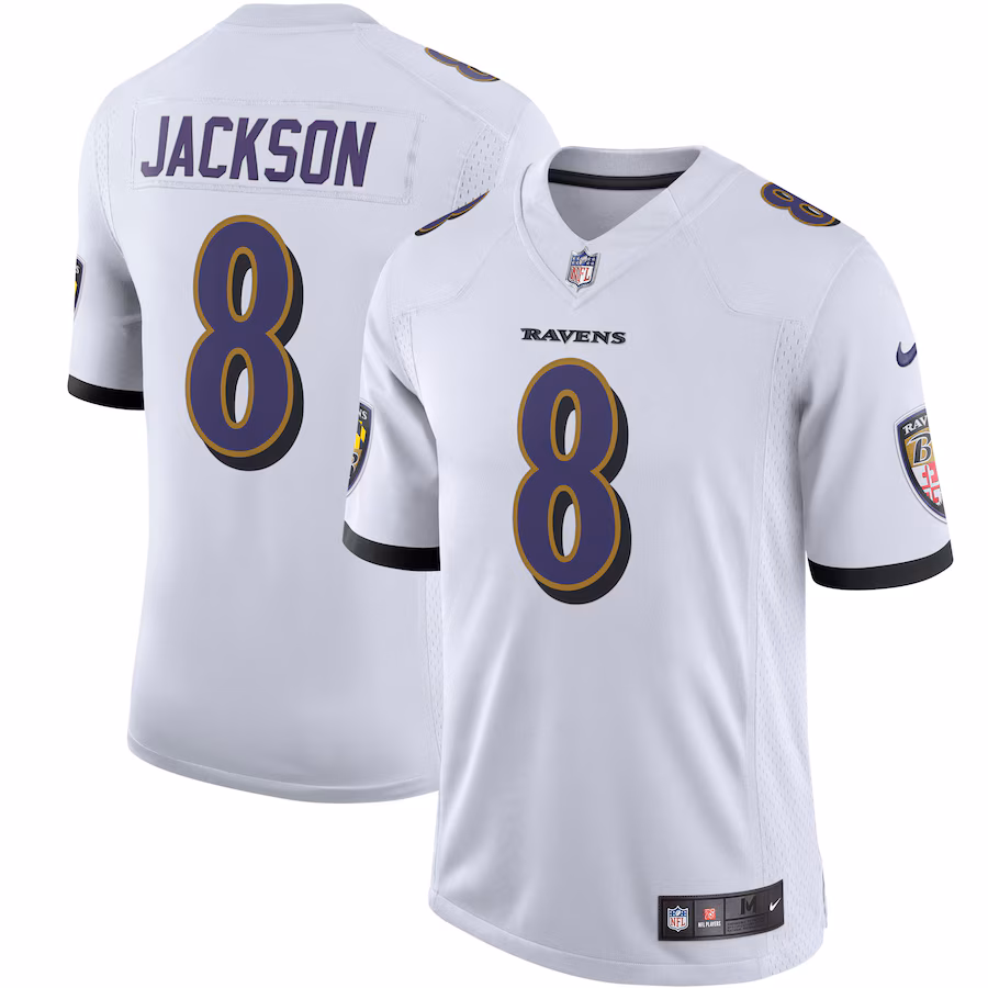 Men's Baltimore Ravens Lamar Jackson White Vapor Limited Jersey - Ujersey Shop