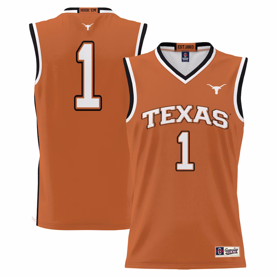 #1 Texas Longhorns GameDay Greats Replica Lightweight Basketball Jersey - Burnt Orange - Ujersey Shop