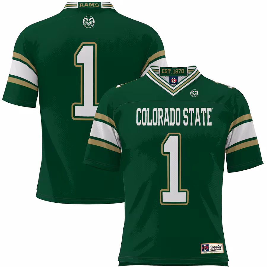 #1 Colorado State Rams GameDay Greats Endzone Football Jersey - Green - Ujersey Shop