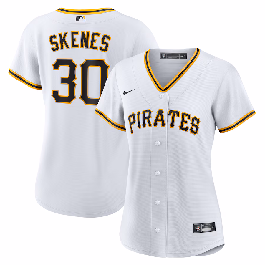 Women's Pittsburgh Pirates Paul Skenes Nike White Home Replica Player Jersey - Ujersey Shop