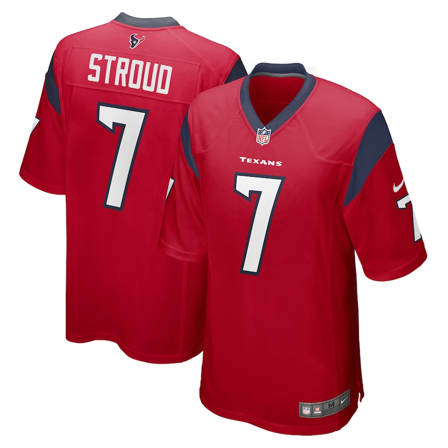 Men's Houston Texans CJ Stroud Nike Red 2023 NFL Draft First Round Pick Alternate Game Jersey - Ujersey Shop