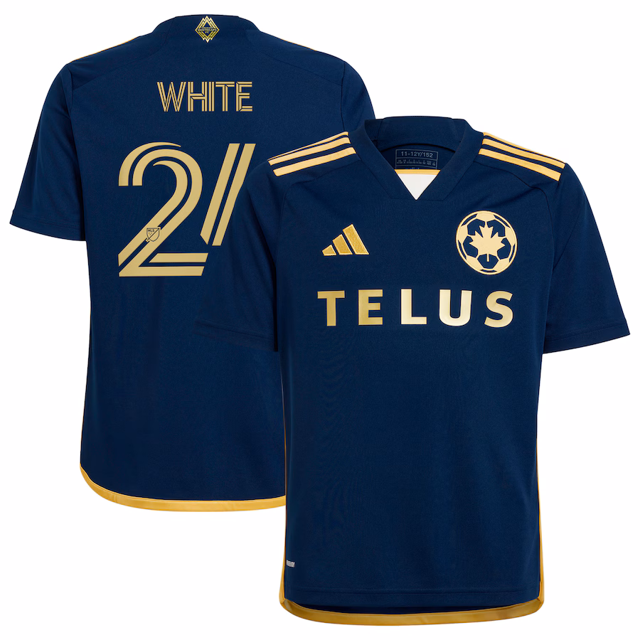 Youth Vancouver Whitecaps FC Brian White adidas Navy 2024 The 50 Replica Player Jersey - Ujersey Shop