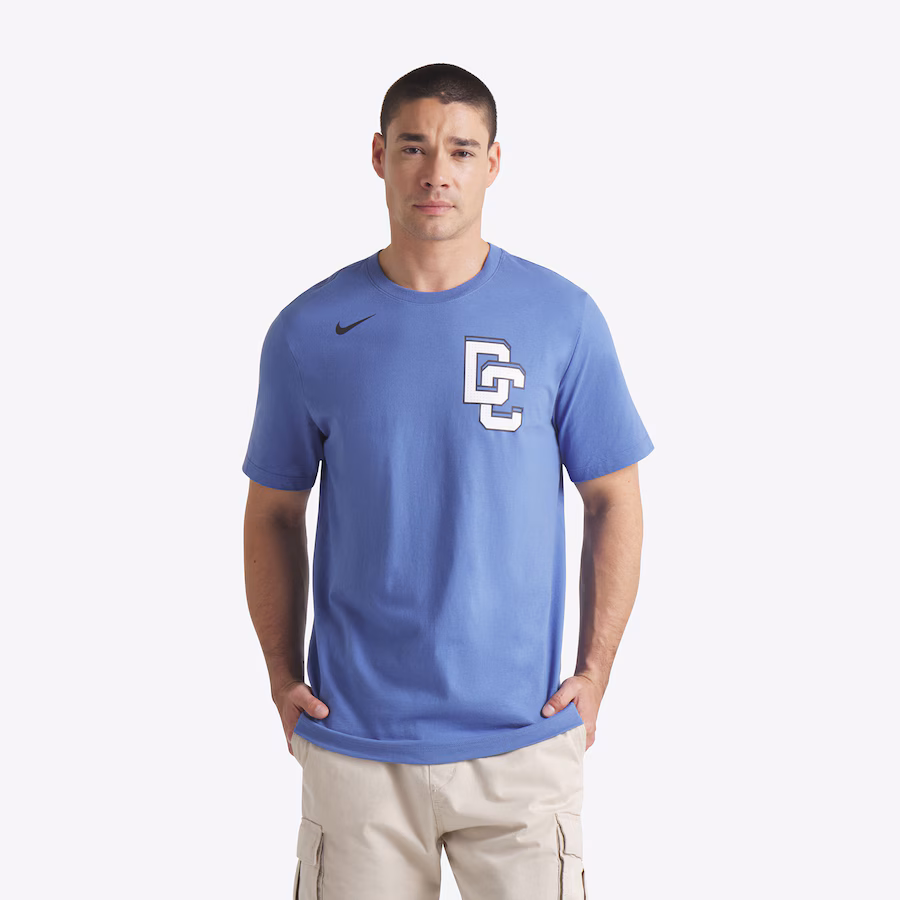 Men's Washington Nationals CJ Abrams Nike Blue 2025 City Connect Fuse Name & Number 2.0 T-Shirt - Ujersey Shop