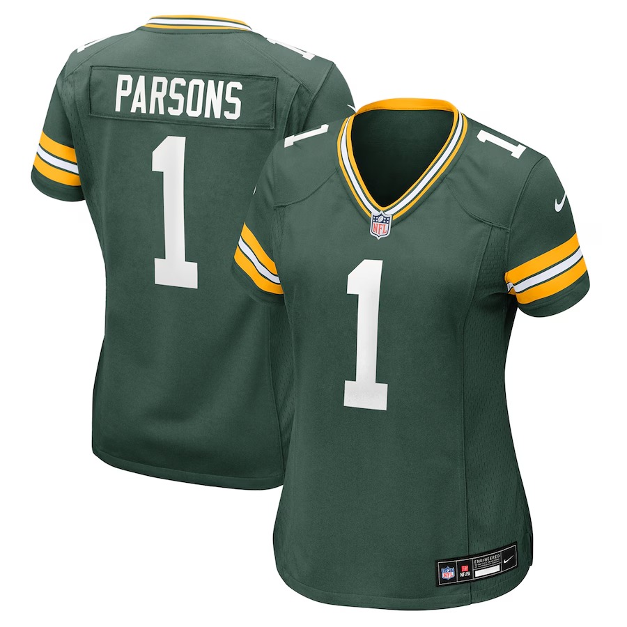 Women's Green Bay Packers Micah Parsons Nike Green Game Player Jersey - Ujersey Shop