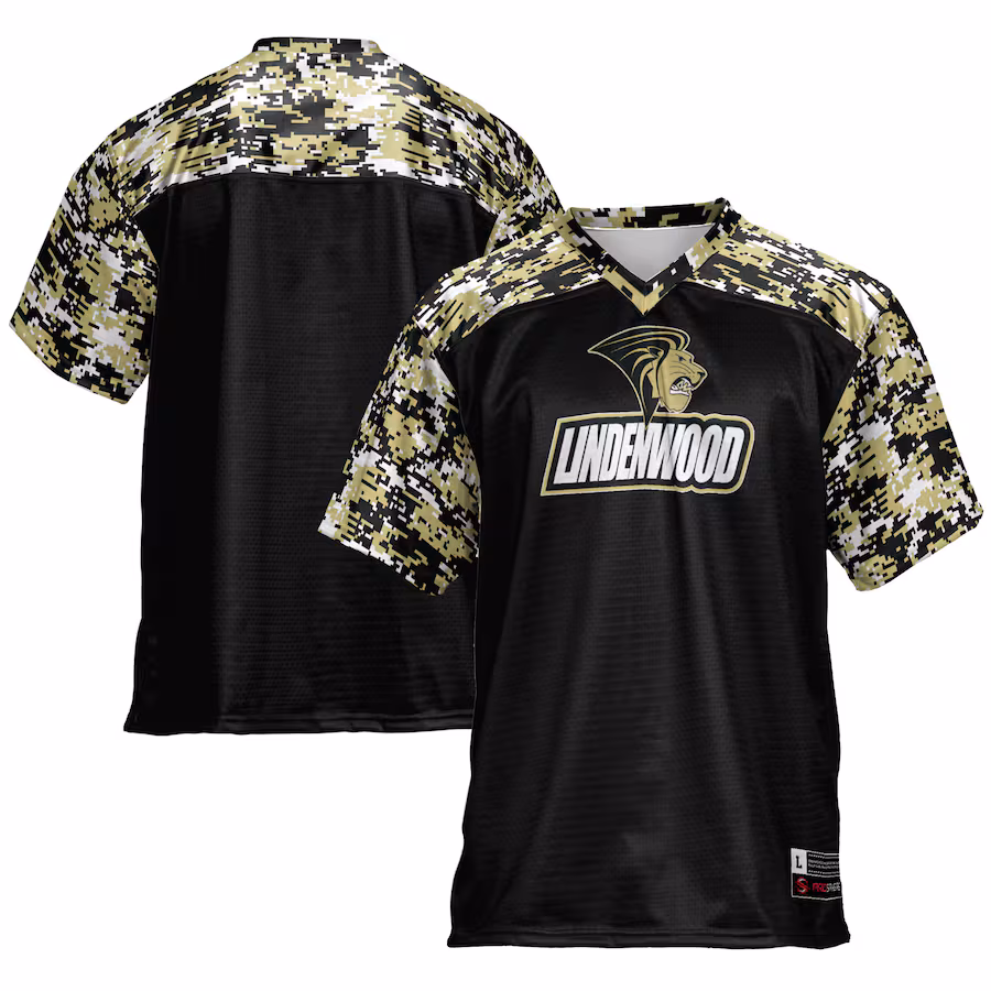 Men's GameDay Greats Black Lindenwood Lions Football Jersey - Ujersey Shop