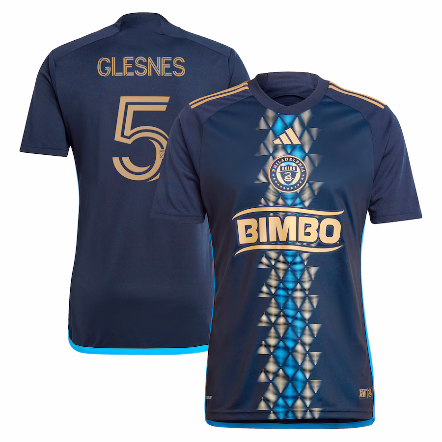 Men's Philadelphia Union Jakob Glesnes adidas Navy 2024 The XV Kit Replica Player Jersey - Ujersey Shop