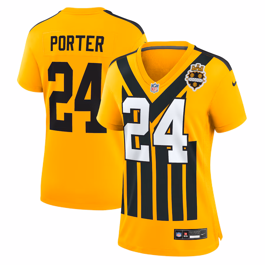 Women's Pittsburgh Steelers Joey Porter Jr. Nike Gold Alternate 1933 Throwback Game Jersey - Ujersey Shop