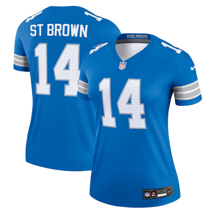 Women's Detroit Lions Amon-Ra St. Brown Nike Blue Legend Jersey - Ujersey Shop