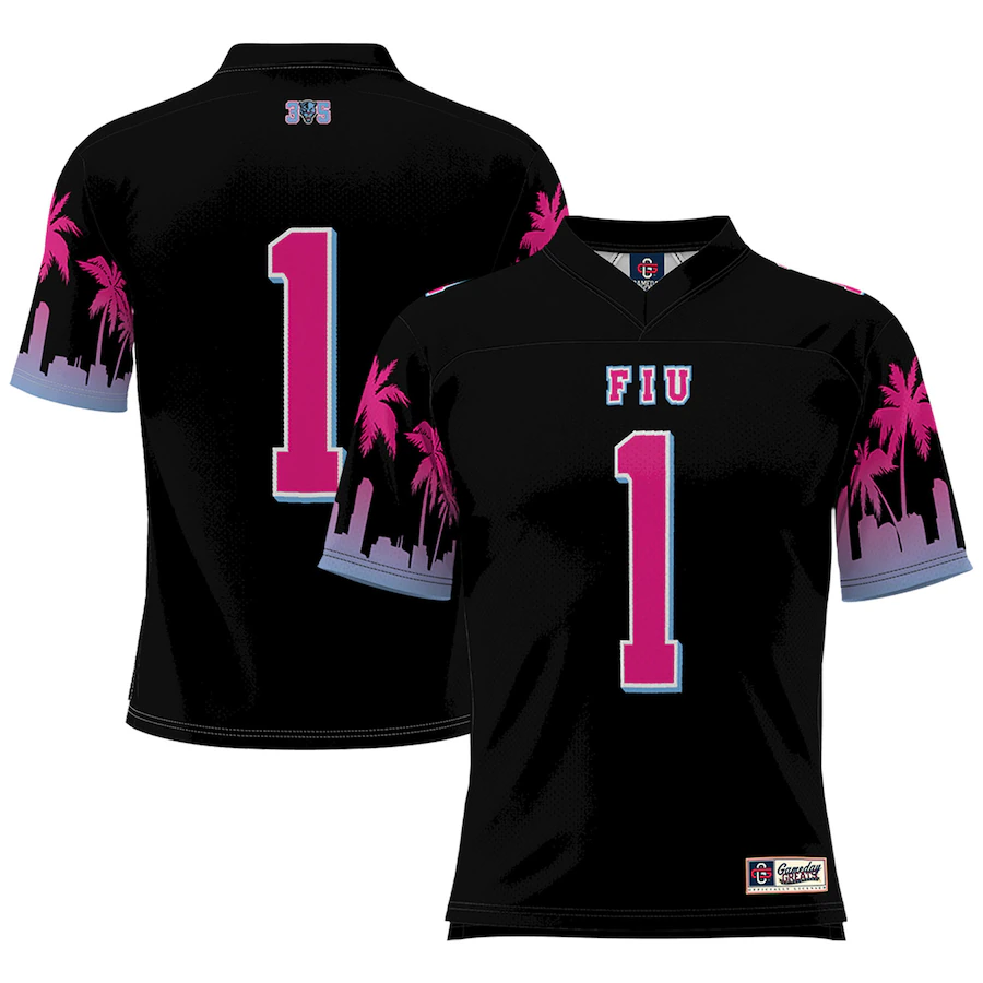 #1 FIU Panthers GameDay Greats Youth Miami Vice Football Jersey - Black - Ujersey Shop
