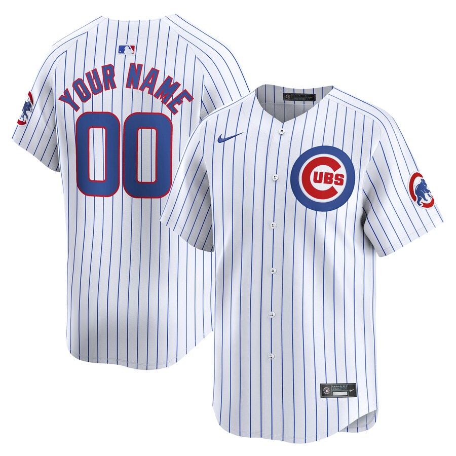 Men's Chicago Cubs Nike White Home Limited Custom Jersey - Ujersey Shop