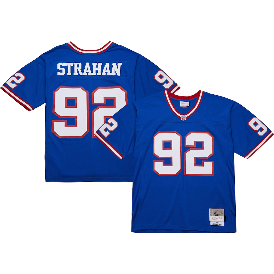 Men's New York Giants Michael Strahan Mitchell & Ness Royal Big & Tall 1993 Retired Player Replica Jersey - Ujersey Shop