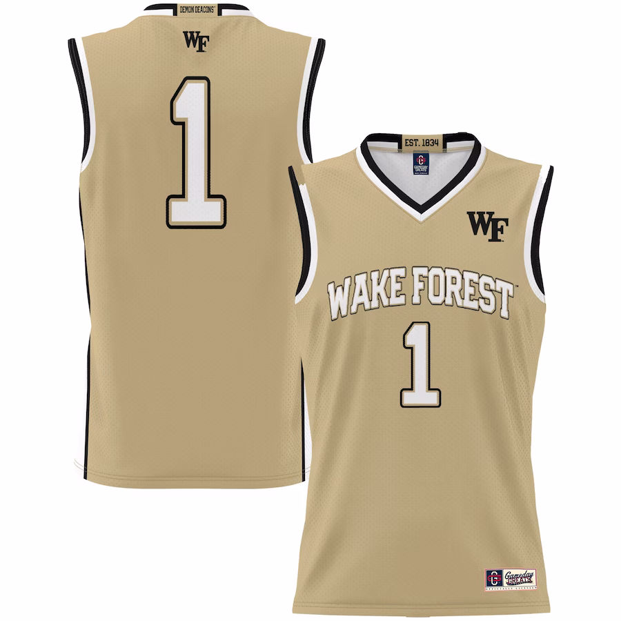 #1 Wake Forest Demon Deacons GameDay Greats Youth Lightweight Basketball Jersey - Gold - Ujersey Shop
