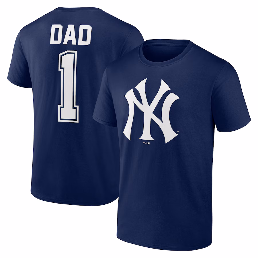 Men's New York Yankees Navy Father's Day #1 Dad T-Shirt - Ujersey Shop