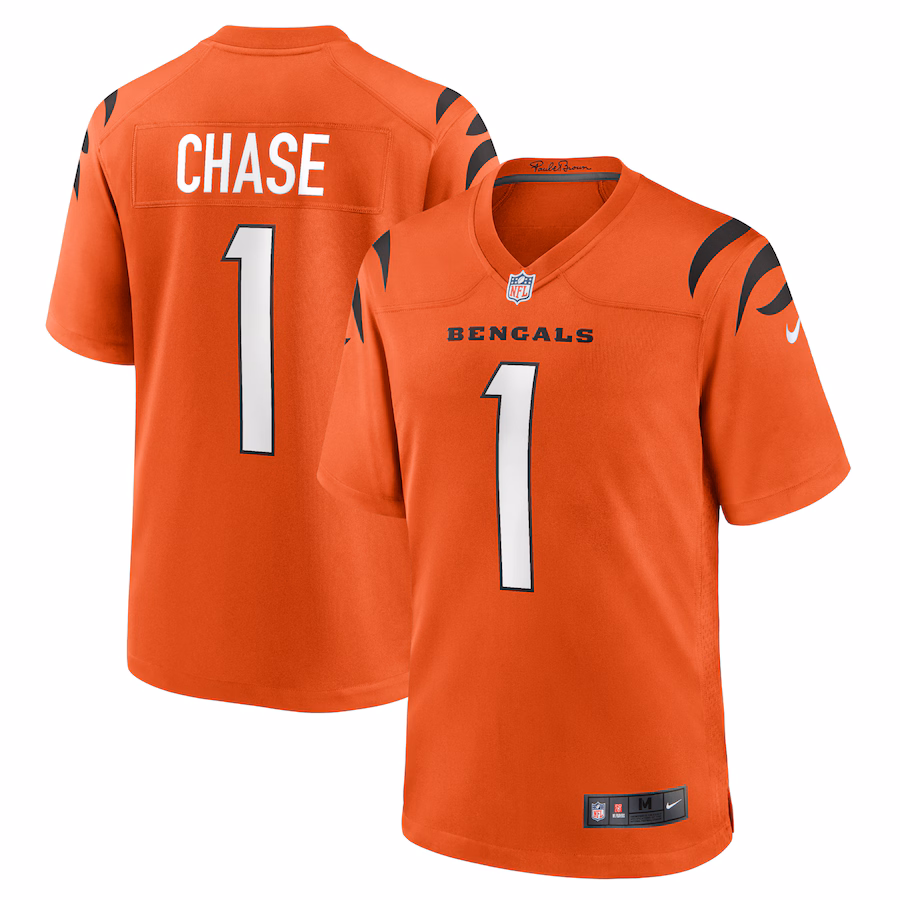 Men's Cincinnati Bengals Ja'Marr Chase Nike Orange Alternate Game Jersey - Ujersey Shop