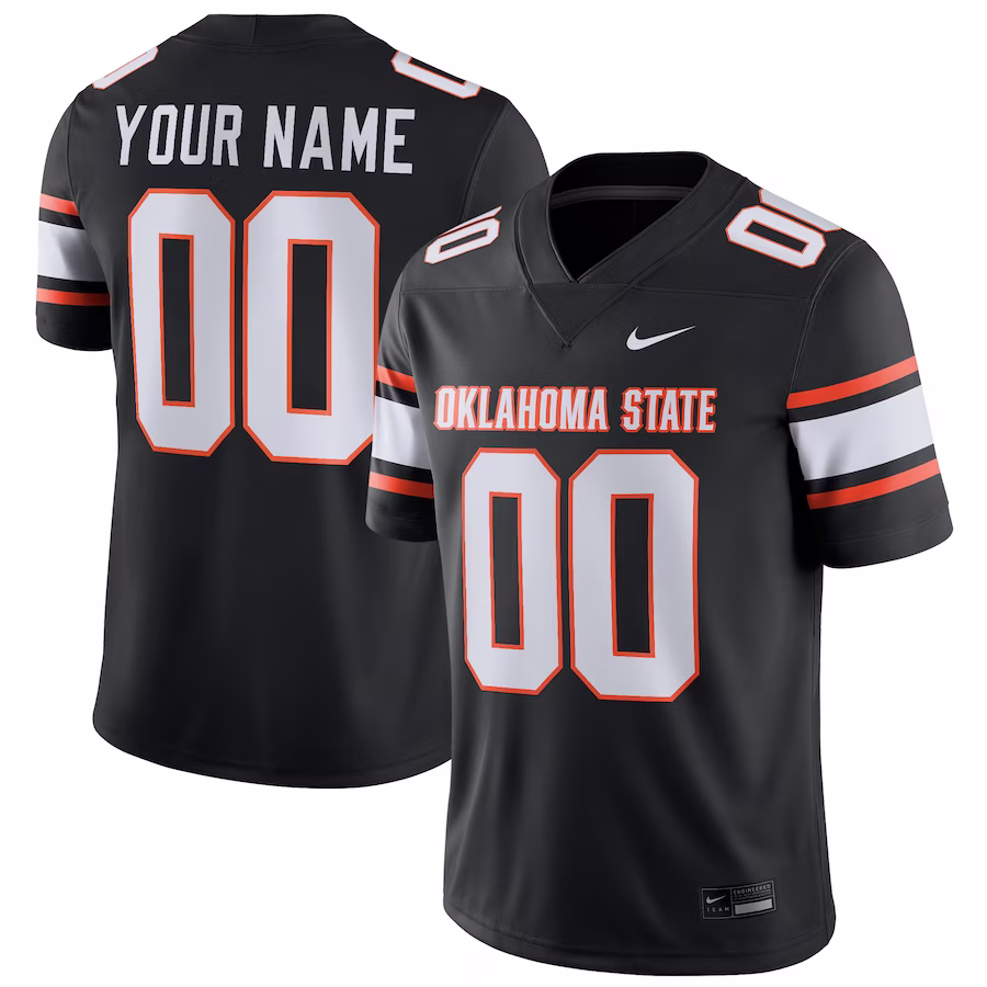 Oklahoma State Cowboys Nike  Alternate Custom Game Jersey – Black - Ujersey Shop