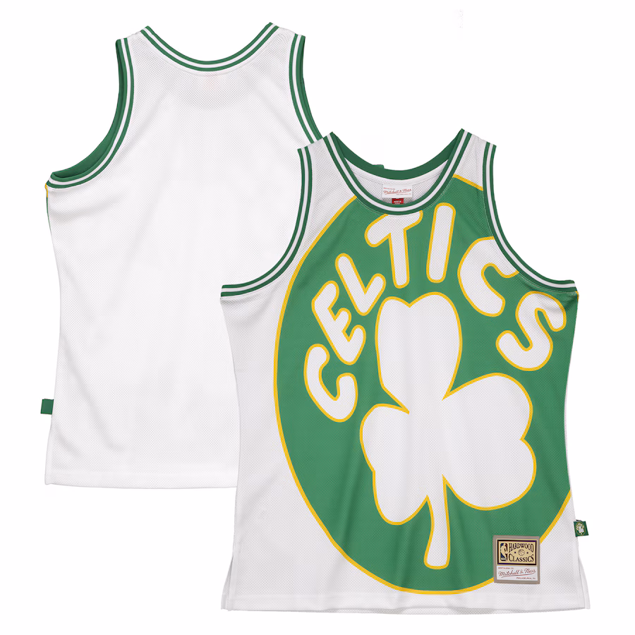 Men's Boston Celtics  Mitchell & Ness White Hardwood Classics Blown Out Fashion Jersey - Ujersey Shop