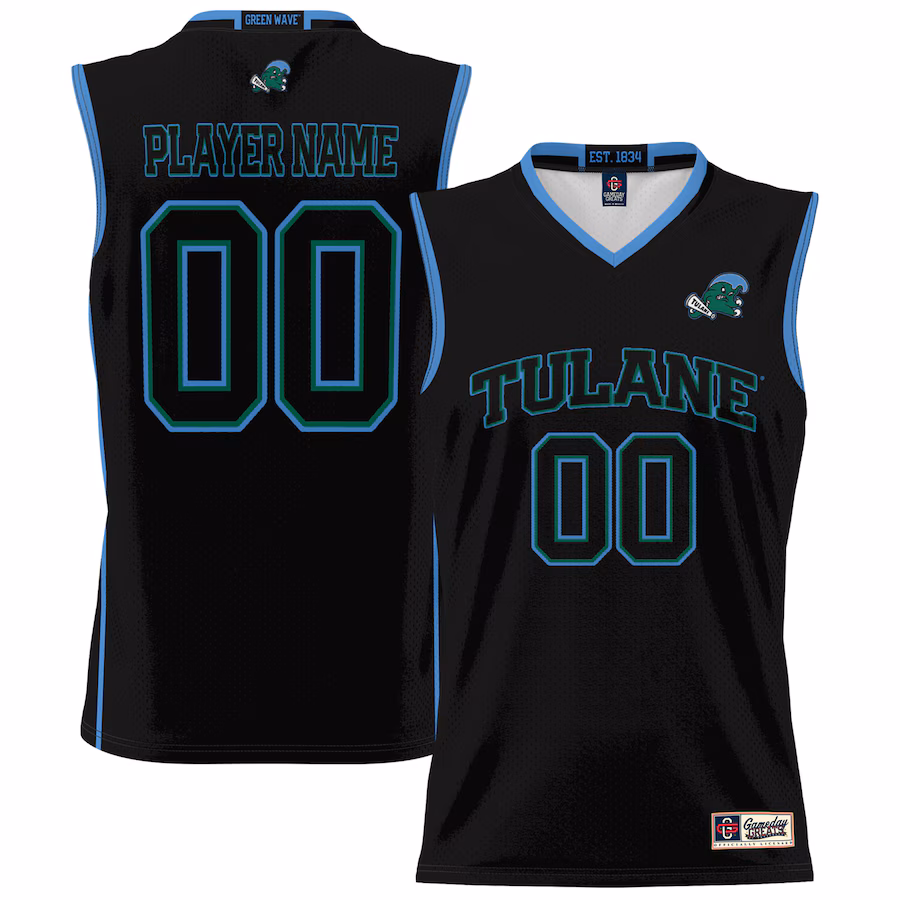 Tulane Green Wave GameDay Greats Unisex NIL Pick-A-Player Lightweight Basketball Jersey - Black - Ujersey Shop