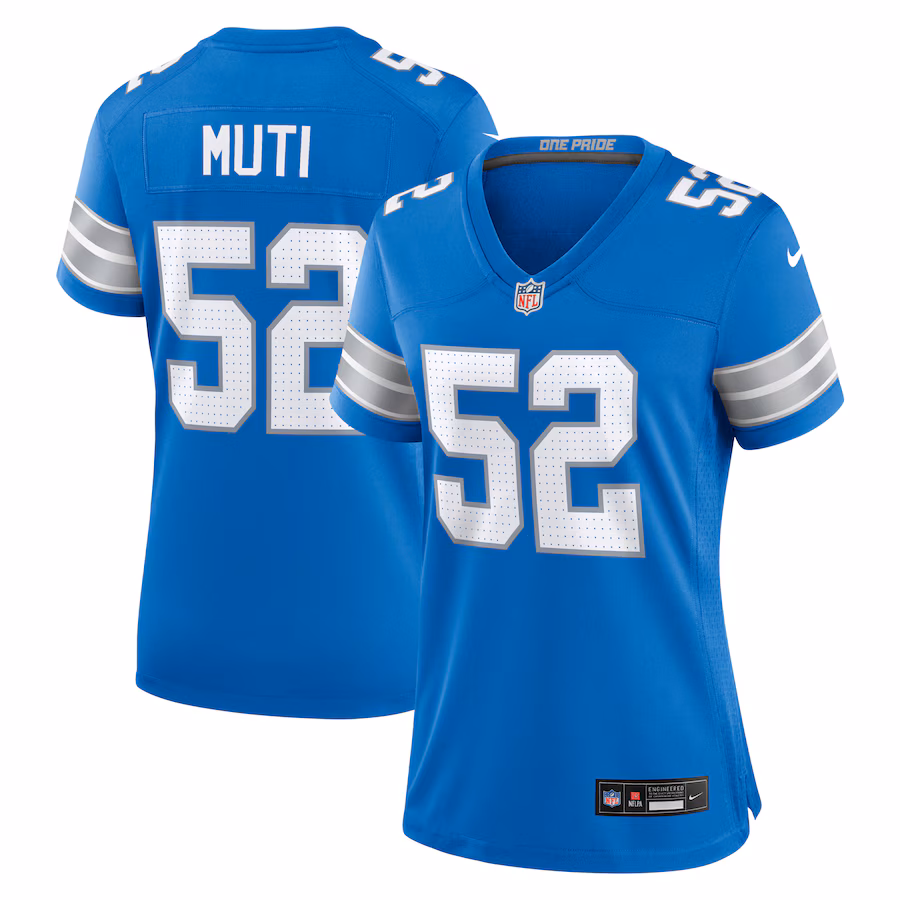 Women's Detroit Lions Netane Muti Nike  Blue Game Jersey - Ujersey Shop