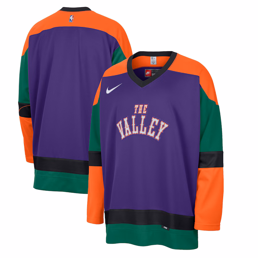 Men's Phoenix Suns Nike Purple 2024/25 City Edition Courtside Heavyweight Hockey Jersey - Ujersey Shop