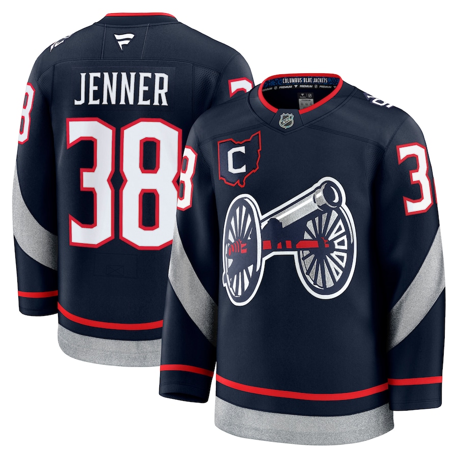 Men's Columbus Blue Jackets Boone Jenner Fanatics Navy 2025 NHL Stadium Series Premium Player Jersey - Ujersey Shop