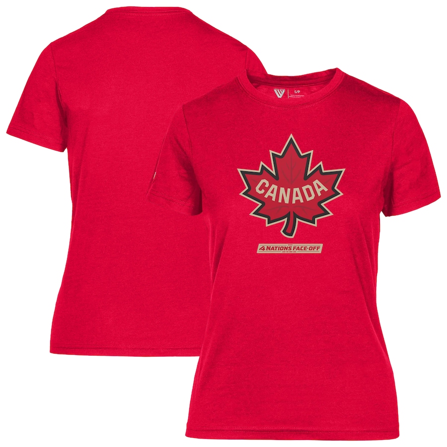 Women's Canada Levelwear Red 2025 4 Nations Face-Off Maddox T-Shirt - Ujersey Shop