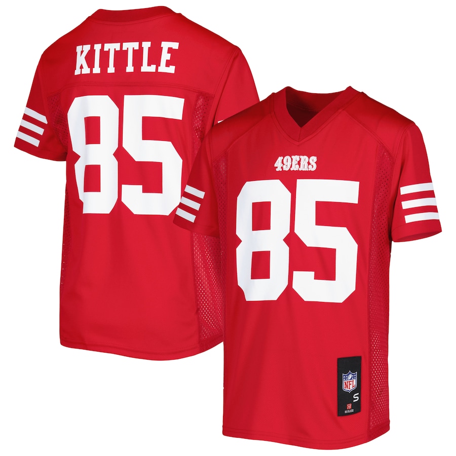 Youth San Francisco 49ers George Kittle Scarlet Team Replica Player Jersey - Ujersey Shop