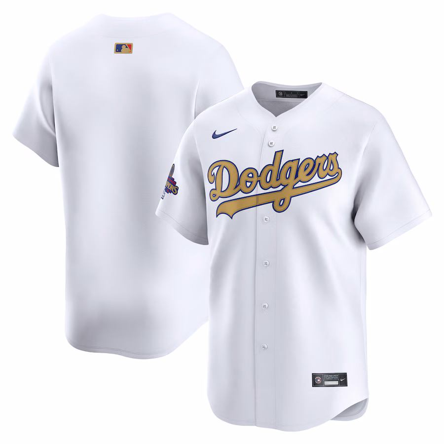 Men's Los Angeles Dodgers Nike White 2025 Gold Collection Limited Jersey - Ujersey Shop