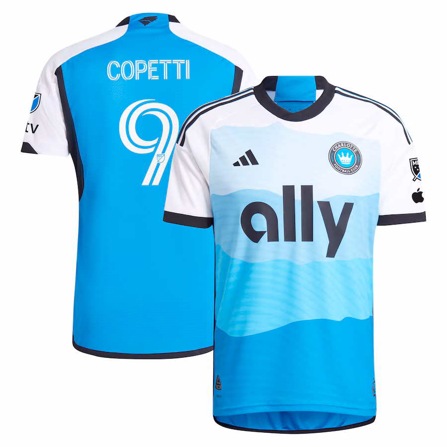 Men's Charlotte FC Enzo Copetti adidas Blue 2024 The Carolina Kit: Explore Authentic Player Jersey - Ujersey Shop