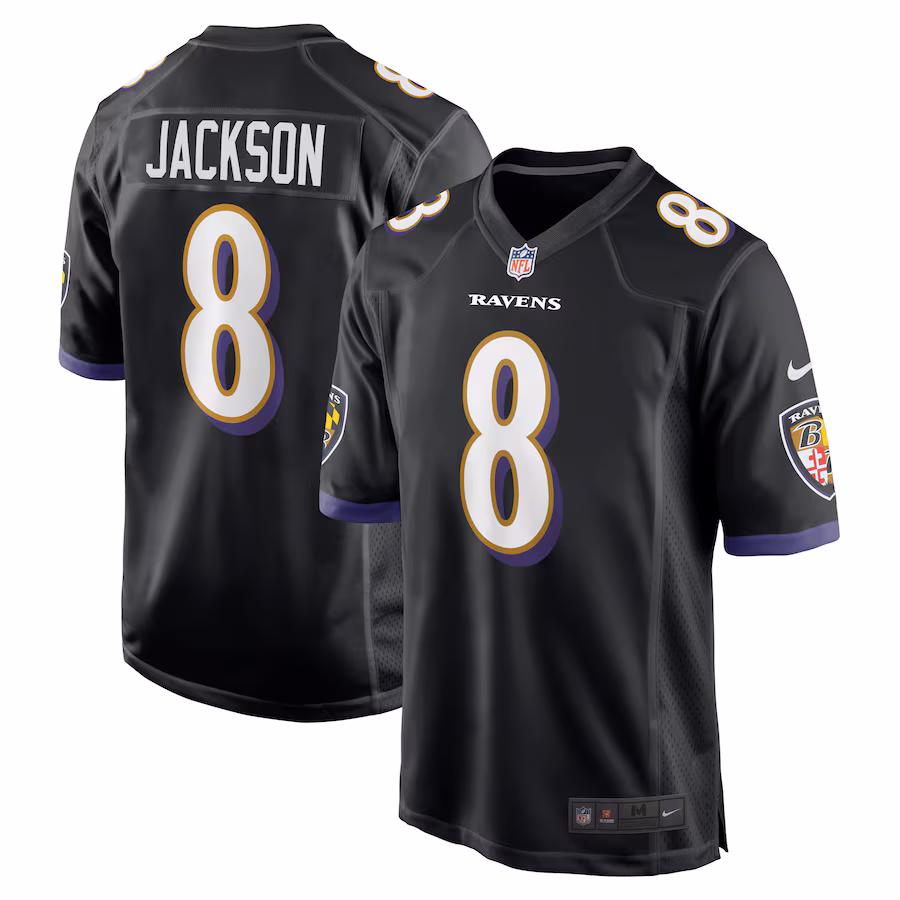 Men's Baltimore Ravens Lamar Jackson Nike  Black Alternate Game Jersey - Ujersey Shop