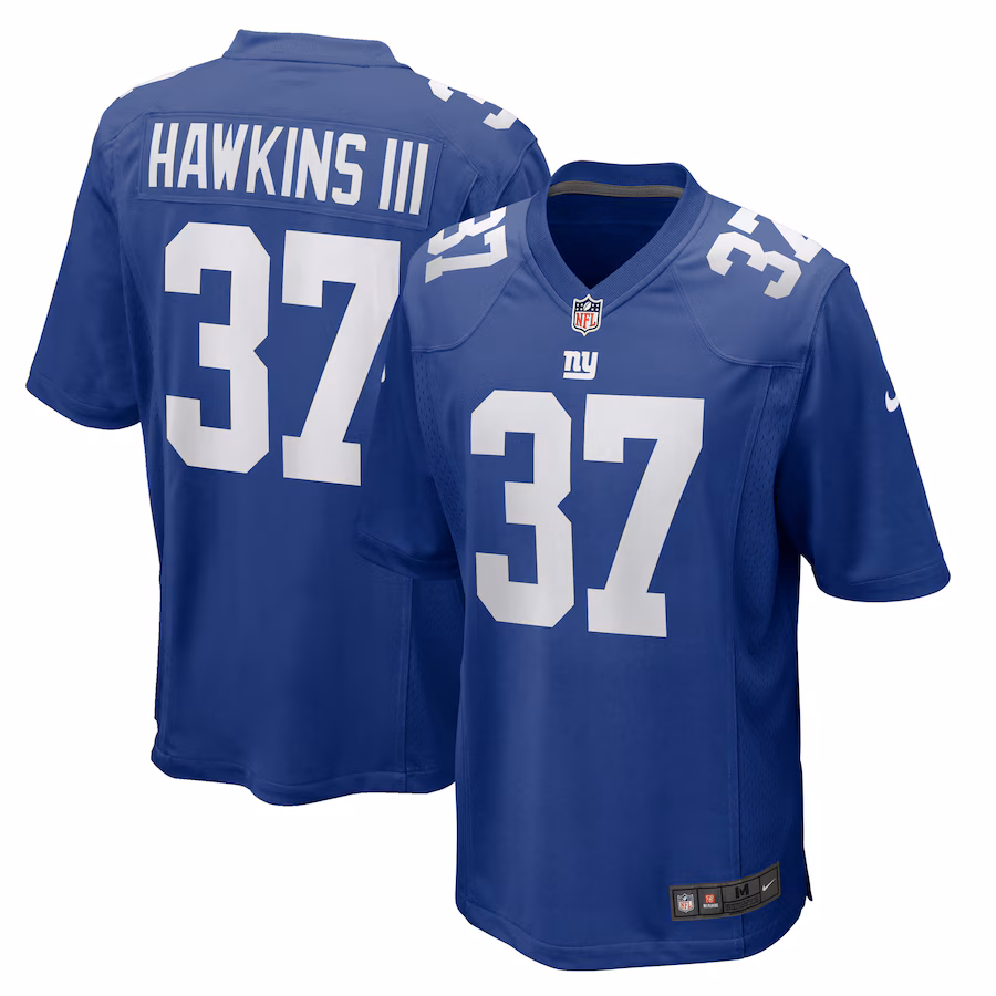 Men's New York Giants Tre Hawkins Nike  Royal  Game Jersey - Ujersey Shop