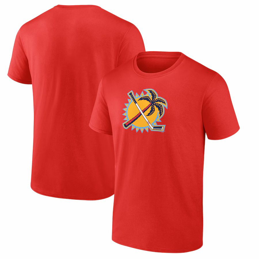 Men's Florida Panthers Red Primary Logo T-Shirt - Ujersey Shop