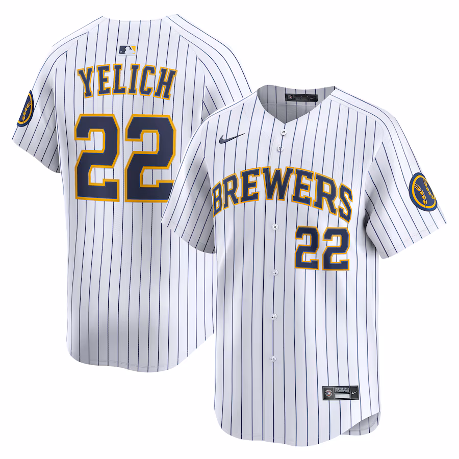 Men's Milwaukee Brewers Christian Yelich Nike White Alternate Limited Jersey - Ujersey Shop