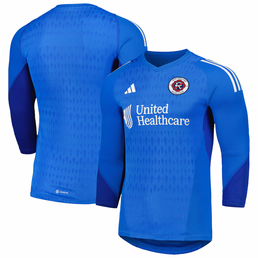 Men's New England Revolution adidas Blue 2023 Goalkeeper Long Sleeve Replica Jersey - Ujersey Shop