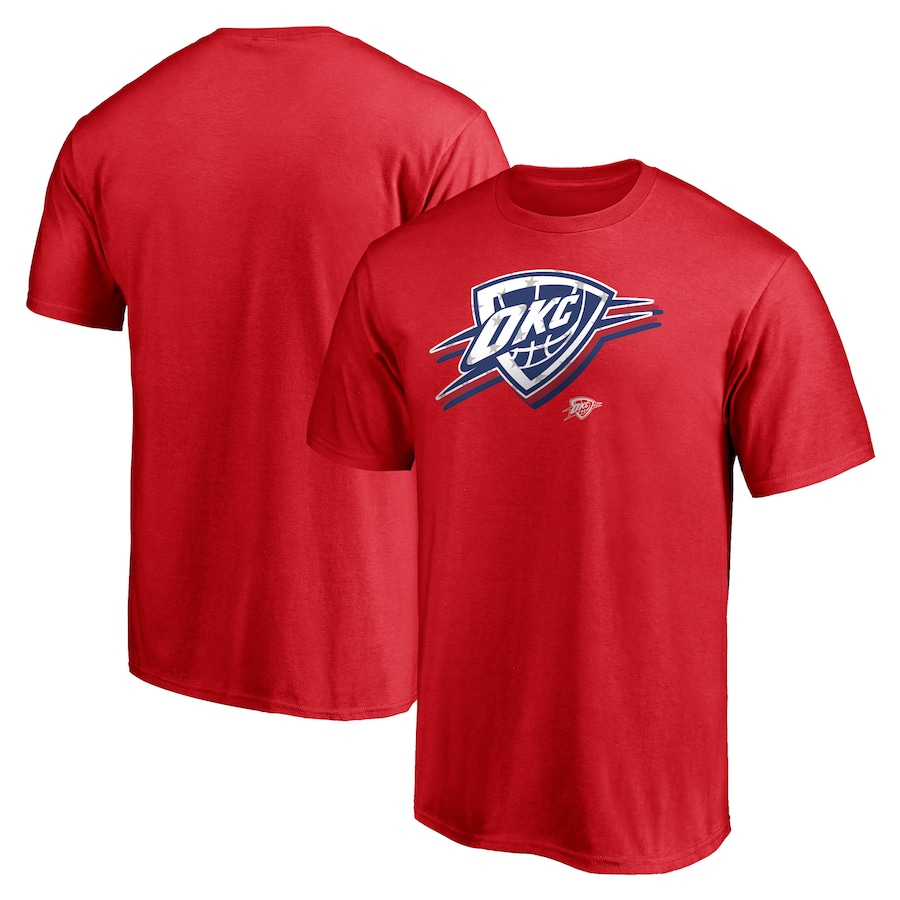 Men's Oklahoma City Thunder Red Red White & Team T-Shirt - Ujersey Shop