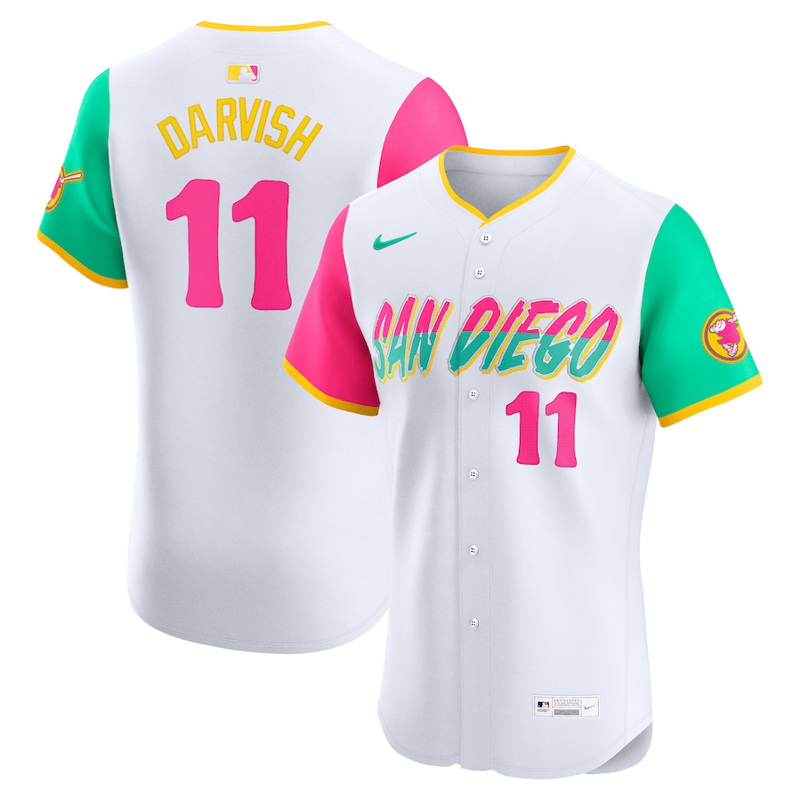 Men's San Diego Padres Yu Darvish Nike White City Connect Elite Player Jersey - Ujersey Shop