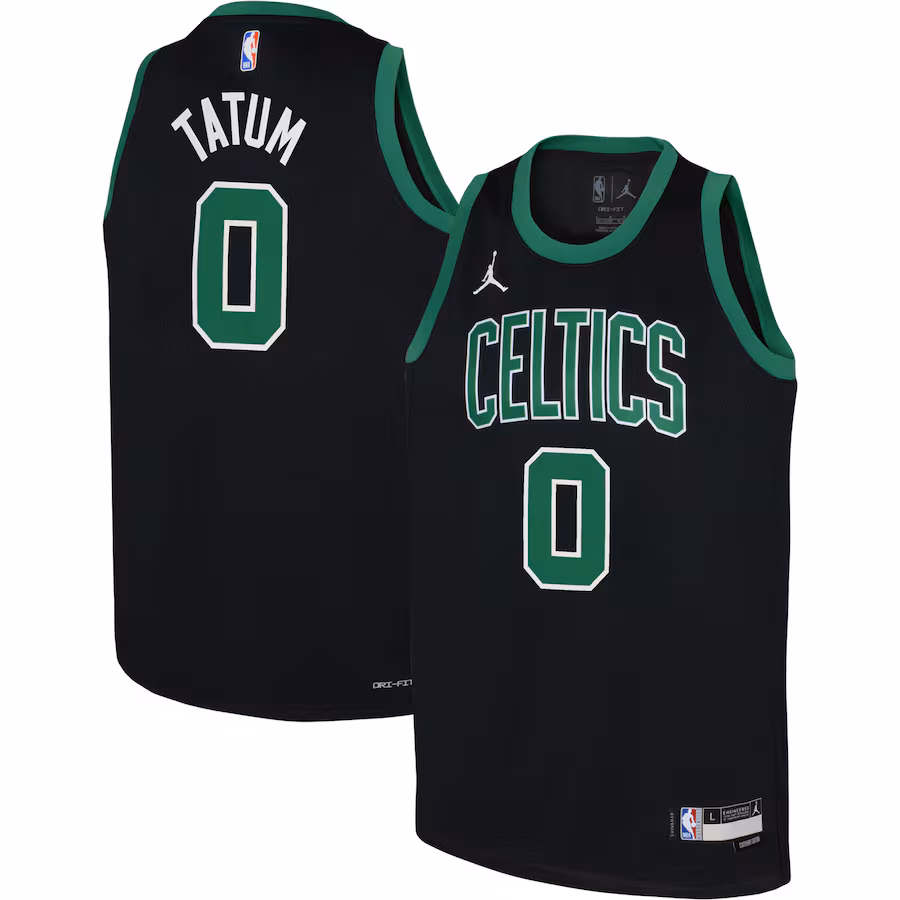 Youth Boston Celtics Jayson Tatum Jordan Brand Black Swingman Jersey - Statement Edition - Ujersey Shop